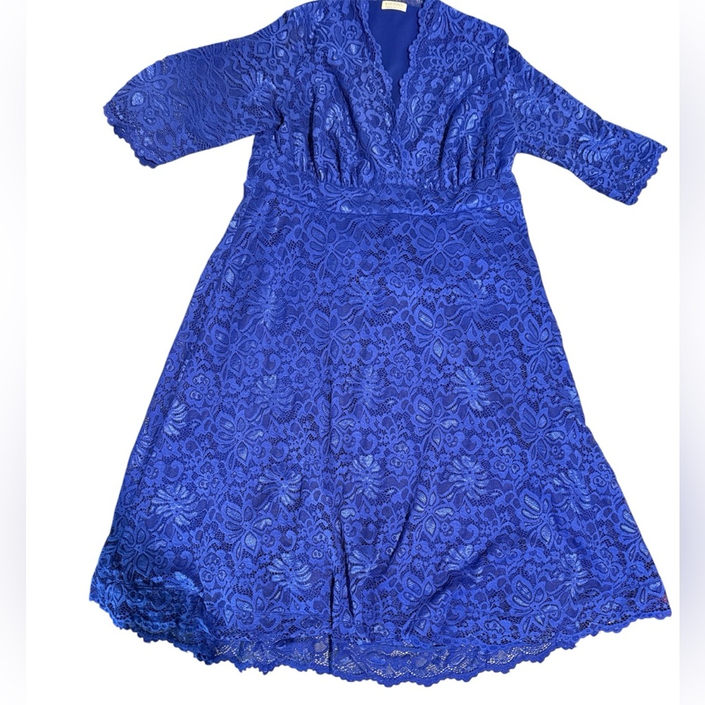 Kiyonna Mademoiselle Cocktail Dress Royal Blue 2X